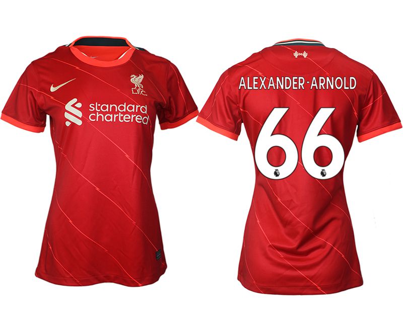 Women 2021-2022 Club Liverpool home aaa version red #66 Soccer Jerseys